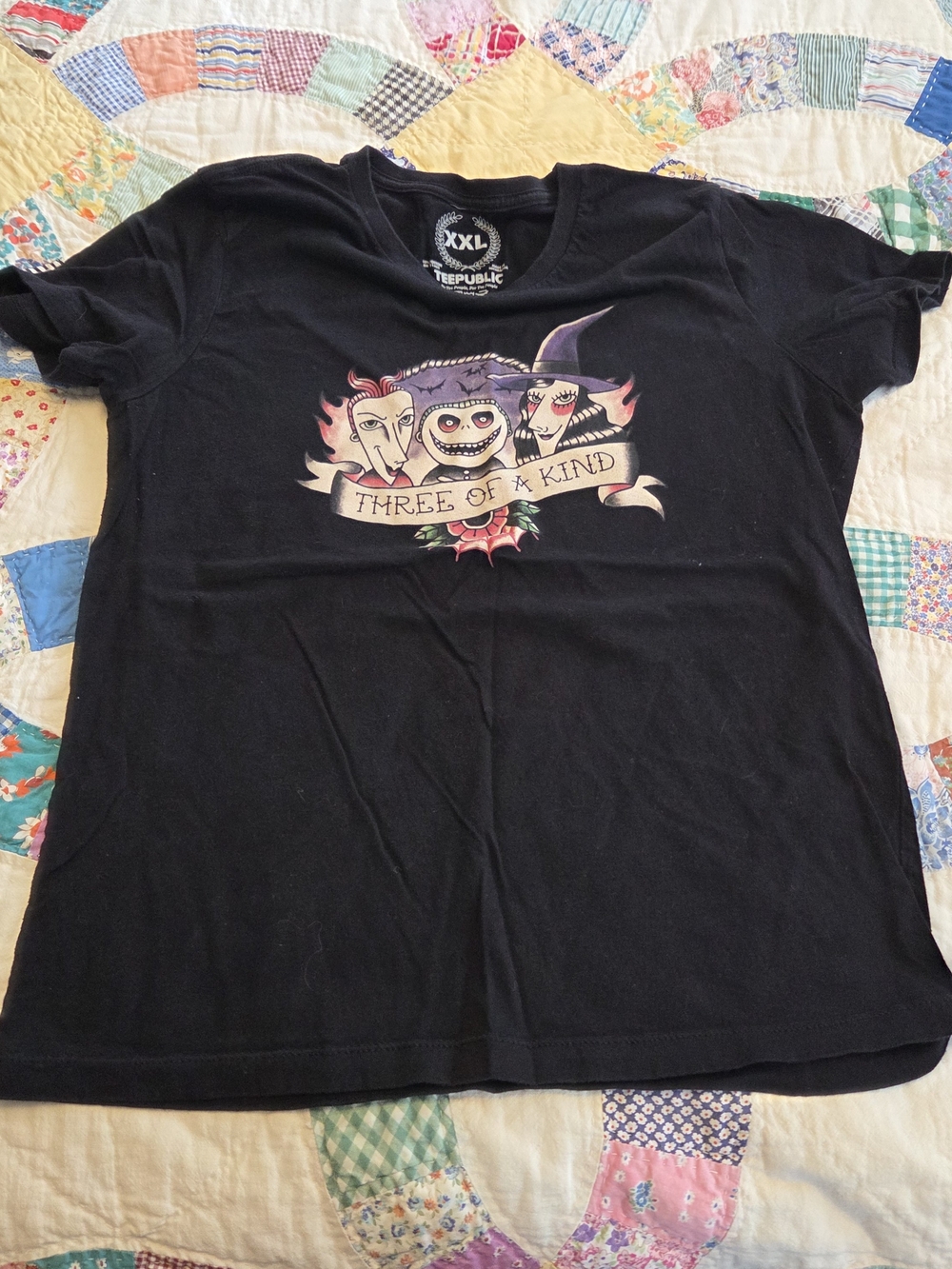 Nightmare Before Christmas Lock Shock and Barrel Three of A Kind Womens tee